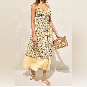 NWT J. Crew: Floral Yellow and White Midi Dress